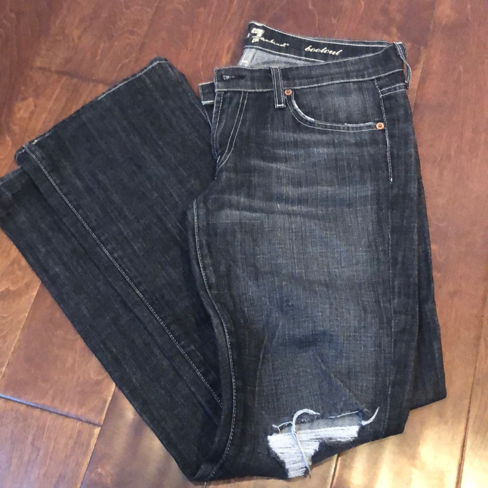 7FAM Bootcut Distressed Jeans